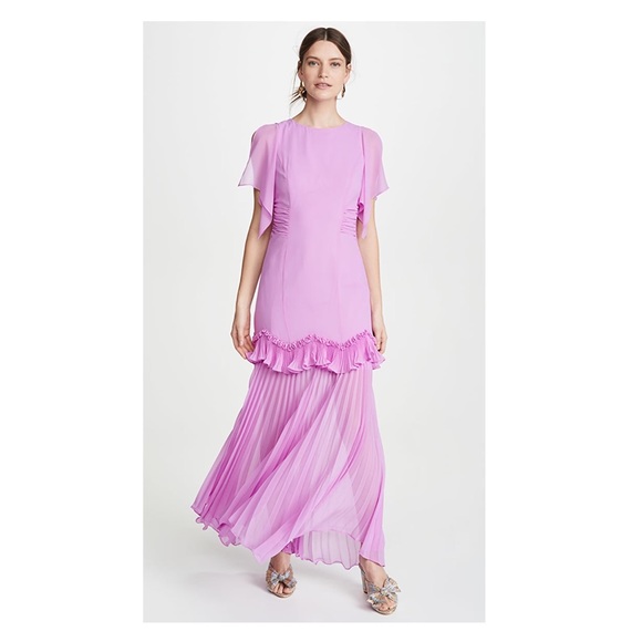 ***SOLD*** New! HALSTON Dramatic Pleated Ruffle Dress Gown - Picture 4 of 11